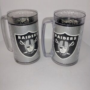 Oakland Raiders Team NFL Vintage ThermoServ Mug Football Helmet Logo Thermo Serv